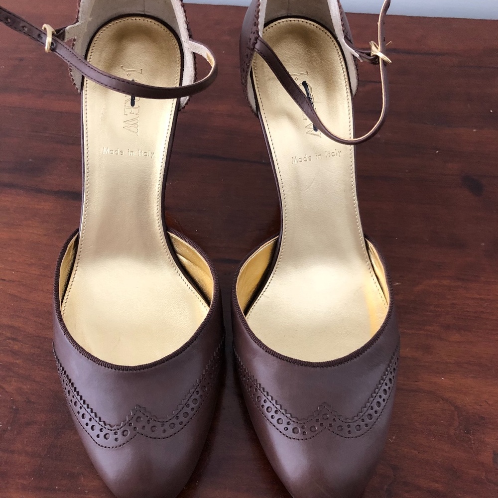 J Crew Burgundy Leather Heels